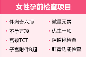 女性孕前检查项目
